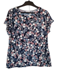 Tunika kimono z okrągłym dekoltem i wzorem w drobne kwiatuszki